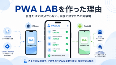 PWA LABを作った理由｜仕様だけでは分からないPWAの本当の挙動を確かめる場所