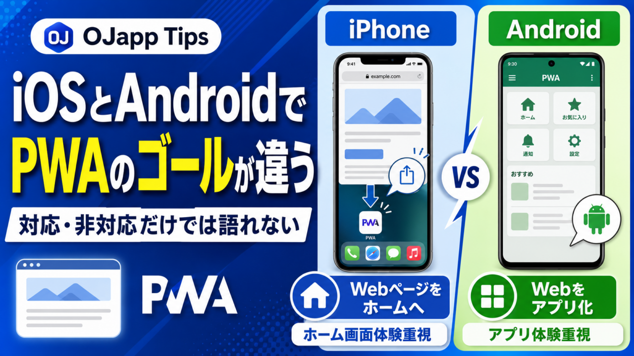 iOSとAndroidではPWAのゴールが違う｜対応・非対応だけでは語れない本当の違い