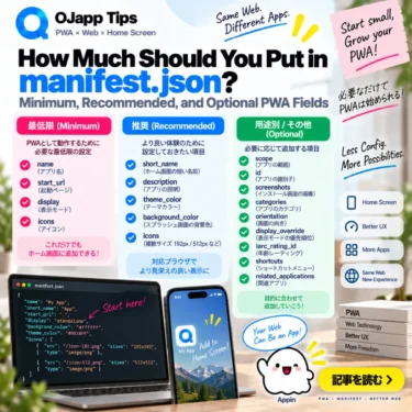 How Much Should You Put in manifest.json? Minimum, Recommended, and Optional PWA Fields